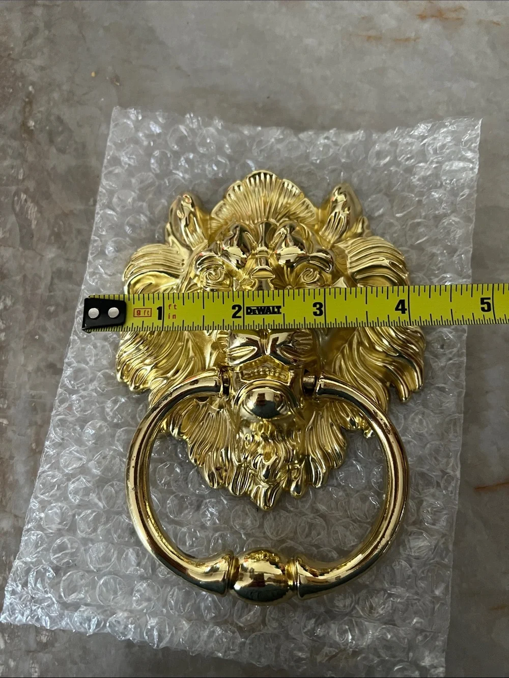 Vintage Gold Lion Head Wall Door Knocker
